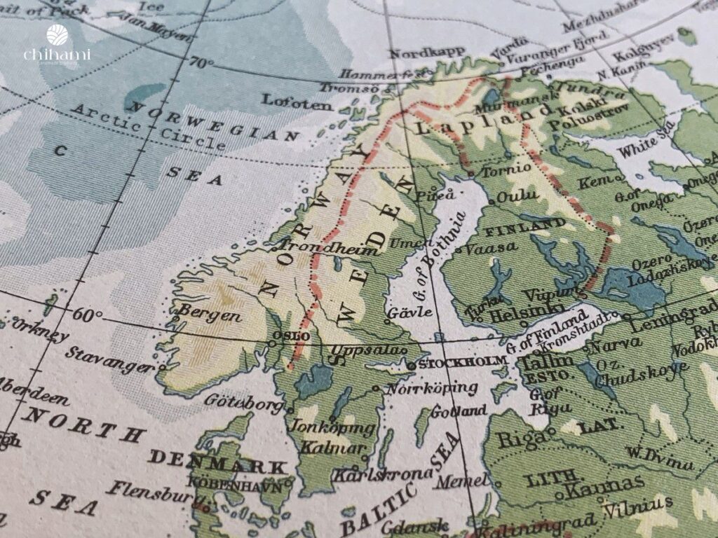 Bản đồ vùng đất Scandinavia Viking